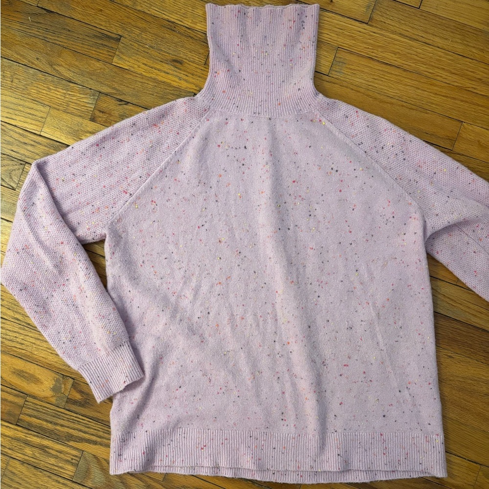 🩷LOFT Speckled Confetti Pink/Lavender Turtleneck Sweater